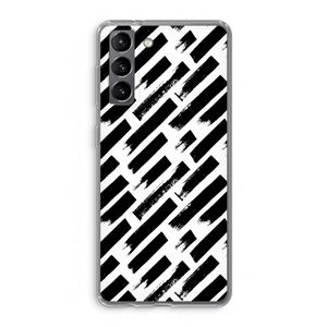 CaseCompany Zwarte vegen: Samsung Galaxy S21 Transparant Hoesje