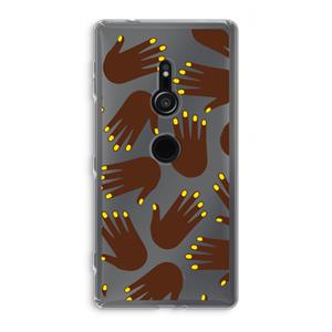 CaseCompany Hands dark: Sony Xperia XZ2 Transparant Hoesje