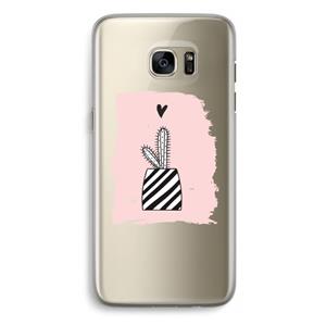 CaseCompany Zwart-wit cactus: Samsung Galaxy S7 Edge Transparant Hoesje