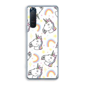 CaseCompany Rainbow Unicorn: Sony Xperia 5 II Transparant Hoesje