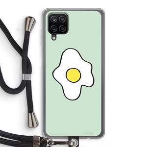 CaseCompany Spiegelei: Samsung Galaxy A12 Transparant Hoesje met koord