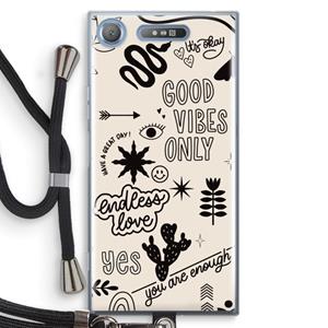 CaseCompany Good vibes: Sony Xperia XZ1 Transparant Hoesje met koord