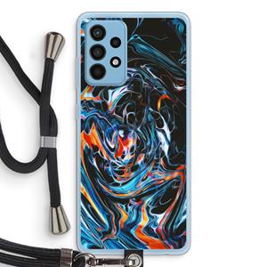 CaseCompany Black Unicorn: Samsung Galaxy A52 Transparant Hoesje met koord