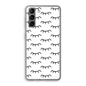 CaseCompany Wimpers: Samsung Galaxy S21 Transparant Hoesje