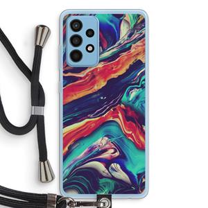 CaseCompany Chameleon Sun: Samsung Galaxy A52 Transparant Hoesje met koord