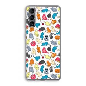 CaseCompany Kleurrijke katten: Samsung Galaxy S21 Transparant Hoesje