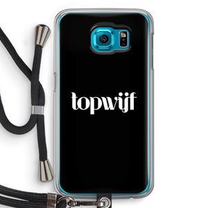 CaseCompany Topwijf Zwart: Samsung Galaxy S6 Transparant Hoesje met koord