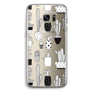 CaseCompany Cactusmotief: Samsung Galaxy S7 Edge Transparant Hoesje