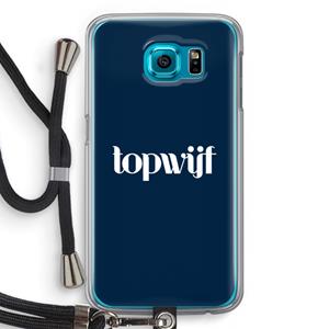 CaseCompany Topwijf Navy: Samsung Galaxy S6 Transparant Hoesje met koord