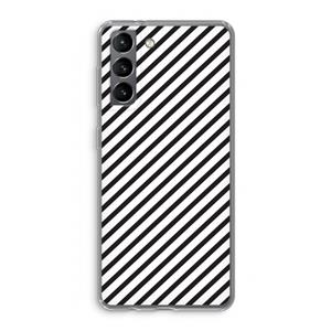 CaseCompany Strepen zwart-wit: Samsung Galaxy S21 Transparant Hoesje