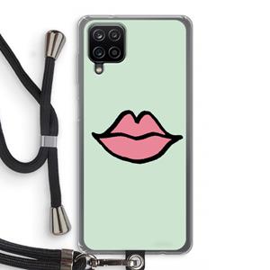 CaseCompany Kusje: Samsung Galaxy A12 Transparant Hoesje met koord
