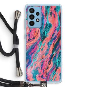 CaseCompany Electric Times: Samsung Galaxy A52 Transparant Hoesje met koord