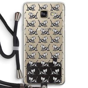 CaseCompany Zwarte poes: Samsung Galaxy A5 (2016) Transparant Hoesje met koord