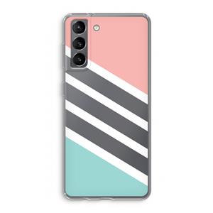 CaseCompany Strepen pastel: Samsung Galaxy S21 Transparant Hoesje