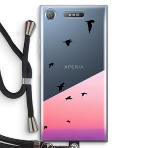 CaseCompany Fly away: Sony Xperia XZ1 Transparant Hoesje met koord