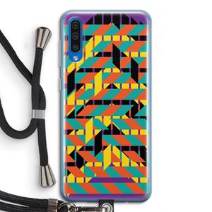 CaseCompany Skew Bee 2: Samsung Galaxy A50 Transparant Hoesje met koord