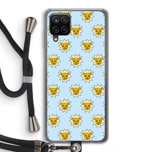 CaseCompany Leeuwenkoppen: Samsung Galaxy A12 Transparant Hoesje met koord