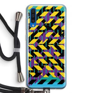 CaseCompany Skew Bee 3: Samsung Galaxy A50 Transparant Hoesje met koord