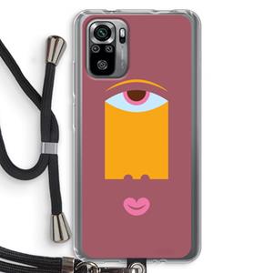 CaseCompany Mono V: Xiaomi Redmi Note 10S Transparant Hoesje met koord
