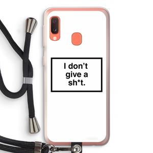 CaseCompany Don't give a shit: Samsung Galaxy A20e Transparant Hoesje met koord