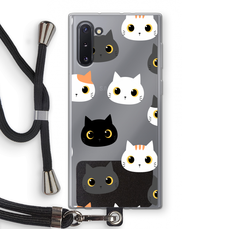 CaseCompany Katten: Samsung Galaxy Note 10 Transparant Hoesje met koord