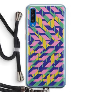 CaseCompany Skew Blush 1: Samsung Galaxy A50 Transparant Hoesje met koord