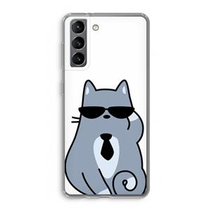 CaseCompany Cool cat: Samsung Galaxy S21 Transparant Hoesje