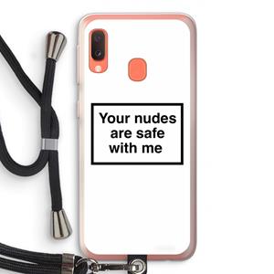 CaseCompany Safe with me: Samsung Galaxy A20e Transparant Hoesje met koord