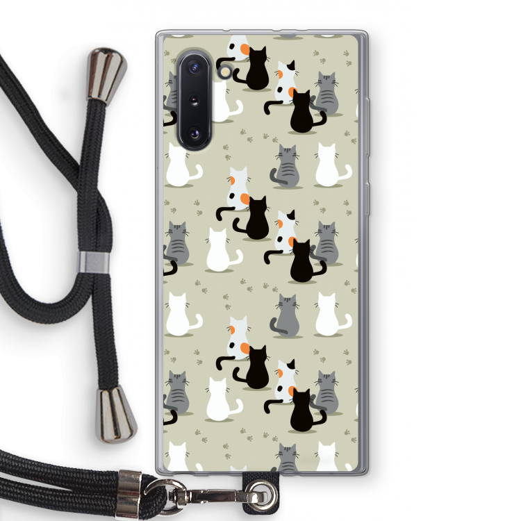 CaseCompany Katten: Samsung Galaxy Note 10 Transparant Hoesje met koord