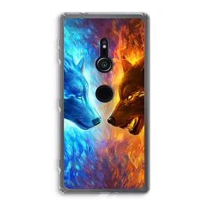 CaseCompany Fire & Ice: Sony Xperia XZ2 Transparant Hoesje