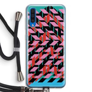 CaseCompany Skew Blush 2: Samsung Galaxy A50 Transparant Hoesje met koord