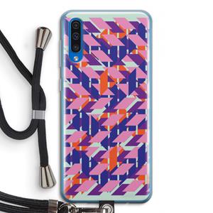 CaseCompany Skew Blush 3: Samsung Galaxy A50 Transparant Hoesje met koord