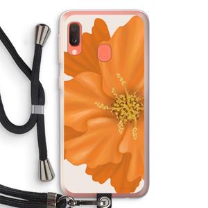 CaseCompany Orange Ellila flower: Samsung Galaxy A20e Transparant Hoesje met koord