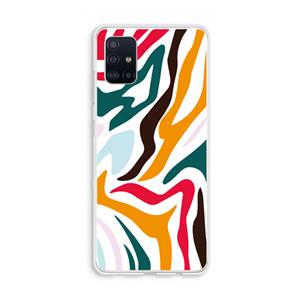 CaseCompany Colored Zebra: Galaxy A51 4G Transparant Hoesje