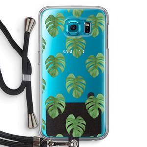 CaseCompany Monstera leaves: Samsung Galaxy S6 Transparant Hoesje met koord