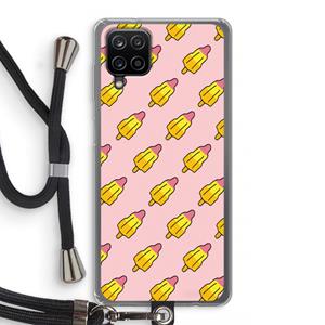 CaseCompany Waterijsjes: Samsung Galaxy A12 Transparant Hoesje met koord