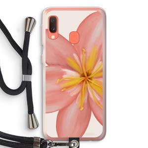CaseCompany Pink Ellila Flower: Samsung Galaxy A20e Transparant Hoesje met koord