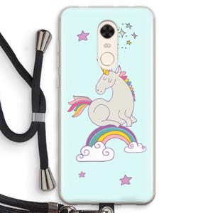 CaseCompany Regenboog eenhoorn: Xiaomi Redmi 5 Transparant Hoesje met koord