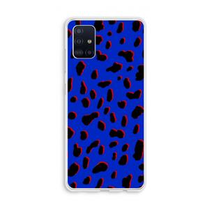 CaseCompany Blue Leopard: Galaxy A51 4G Transparant Hoesje