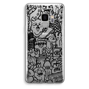 CaseCompany Vexx Black Mixtape: Samsung Galaxy S9 Transparant Hoesje