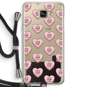CaseCompany Chicks before dicks: Samsung Galaxy A5 (2016) Transparant Hoesje met koord