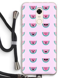 CaseCompany Smiley watermeloenprint: Xiaomi Redmi 5 Transparant Hoesje met koord