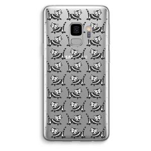 CaseCompany Zwarte poes: Samsung Galaxy S9 Transparant Hoesje