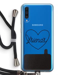 CaseCompany Friends heart black: Samsung Galaxy A50 Transparant Hoesje met koord