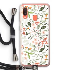 CaseCompany Sweet little flowers: Samsung Galaxy A20e Transparant Hoesje met koord
