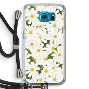CaseCompany Summer Daisies: Samsung Galaxy S6 Transparant Hoesje met koord