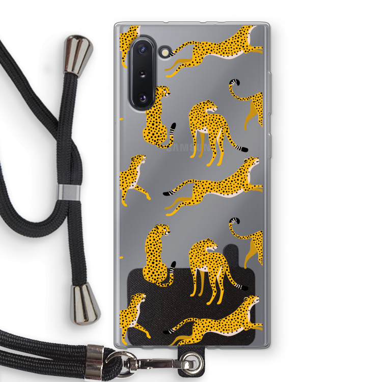 CaseCompany Luipaard: Samsung Galaxy Note 10 Transparant Hoesje met koord