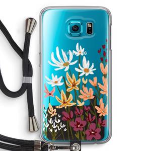 CaseCompany Painted wildflowers: Samsung Galaxy S6 Transparant Hoesje met koord