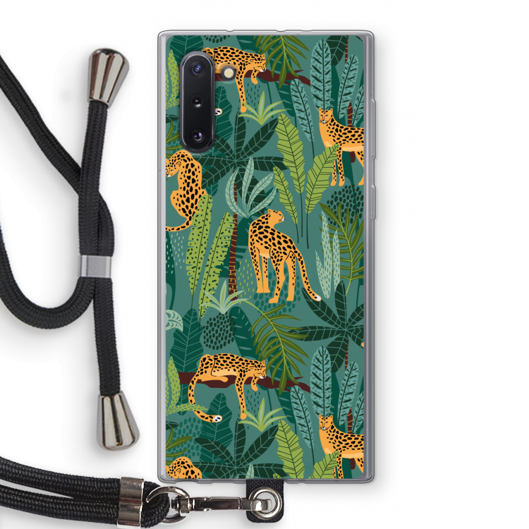 CaseCompany Luipaard 2: Samsung Galaxy Note 10 Transparant Hoesje met koord