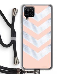 CaseCompany Marmeren pijlen: Samsung Galaxy A12 Transparant Hoesje met koord